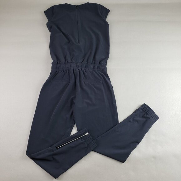 Albion Jetsetter Cap Sleeve Jumpsuit Womens XXS Gray Cinch Waist Ankle Zipper - Picture 7 of 14